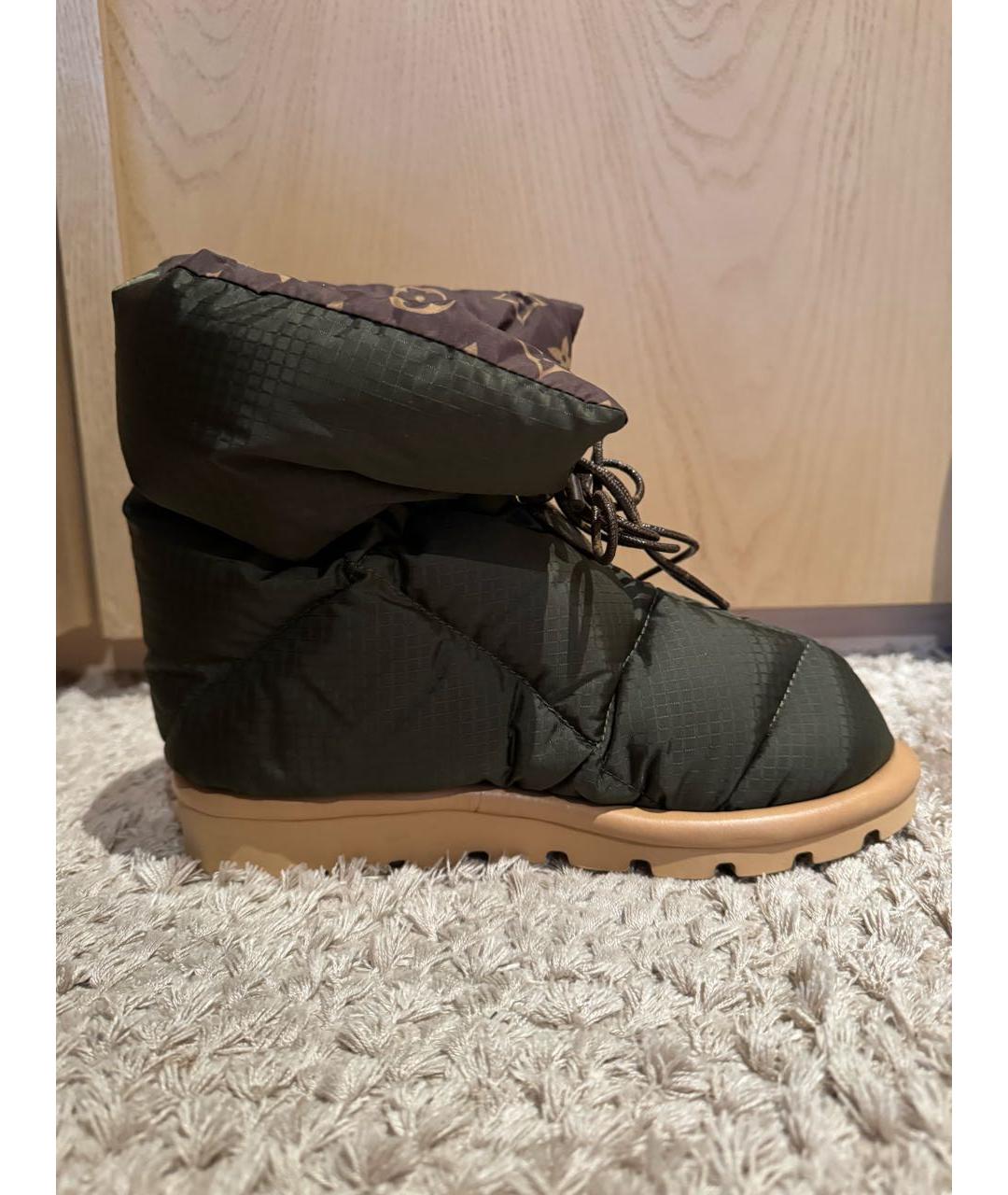 LOUIS VUITTON Хаки текстильные ботинки, фото 8