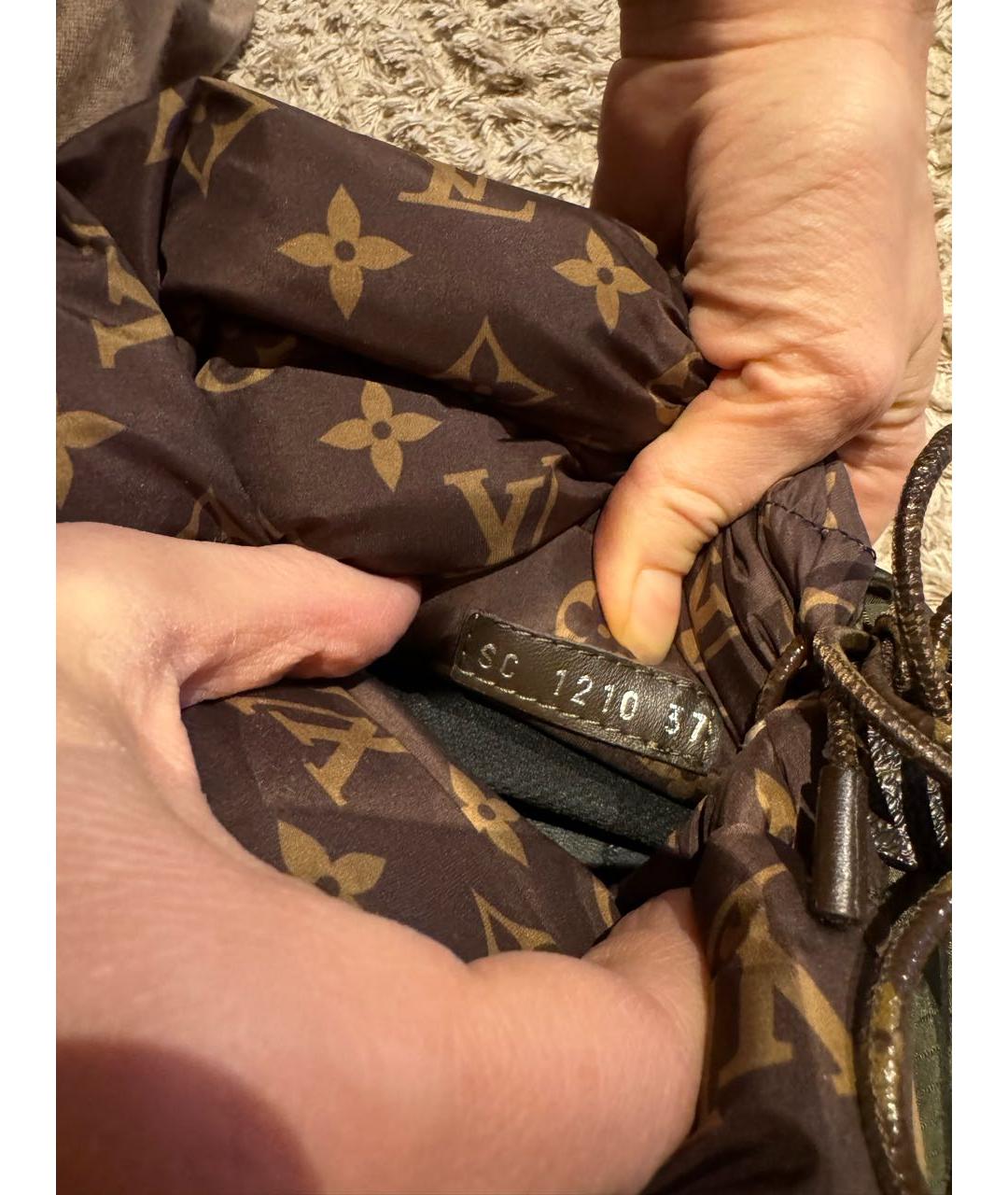 LOUIS VUITTON Хаки текстильные ботинки, фото 6