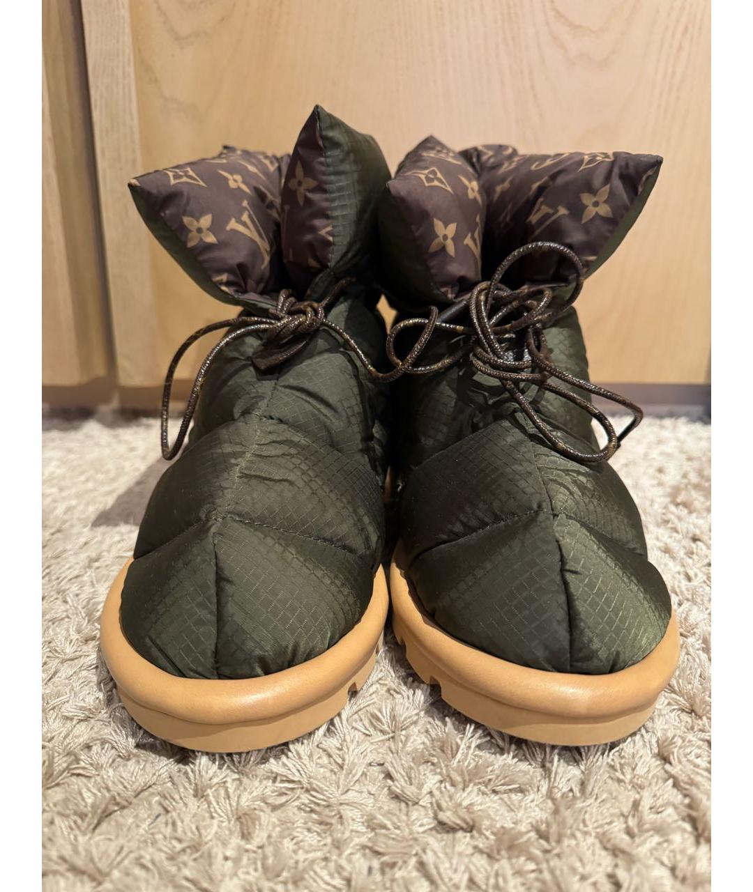 LOUIS VUITTON Хаки текстильные ботинки, фото 2