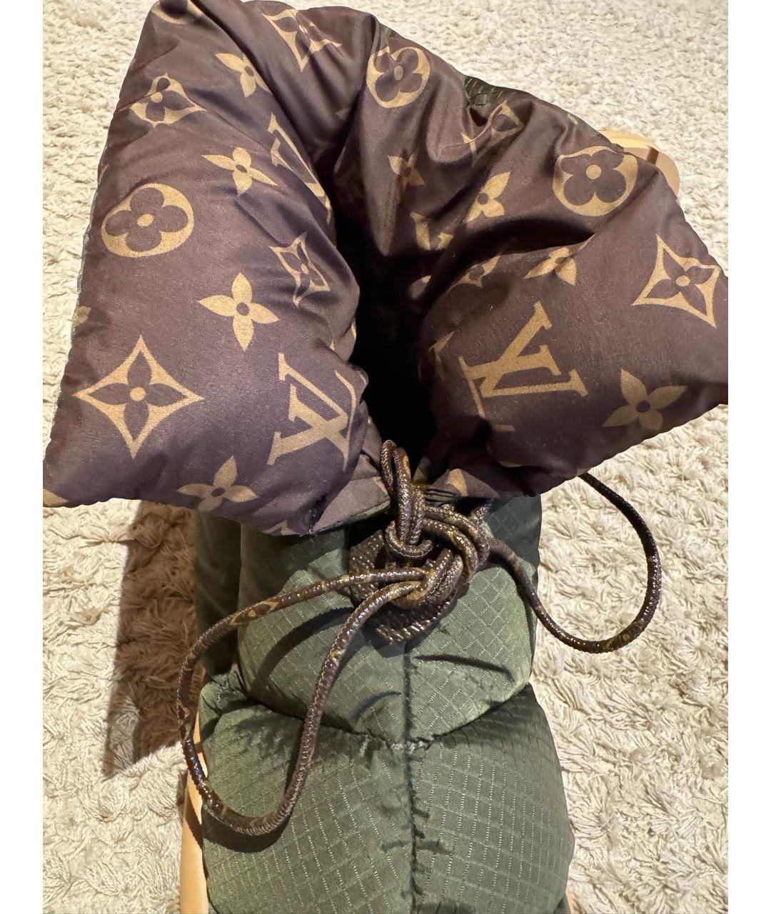 LOUIS VUITTON Хаки текстильные ботинки, фото 7