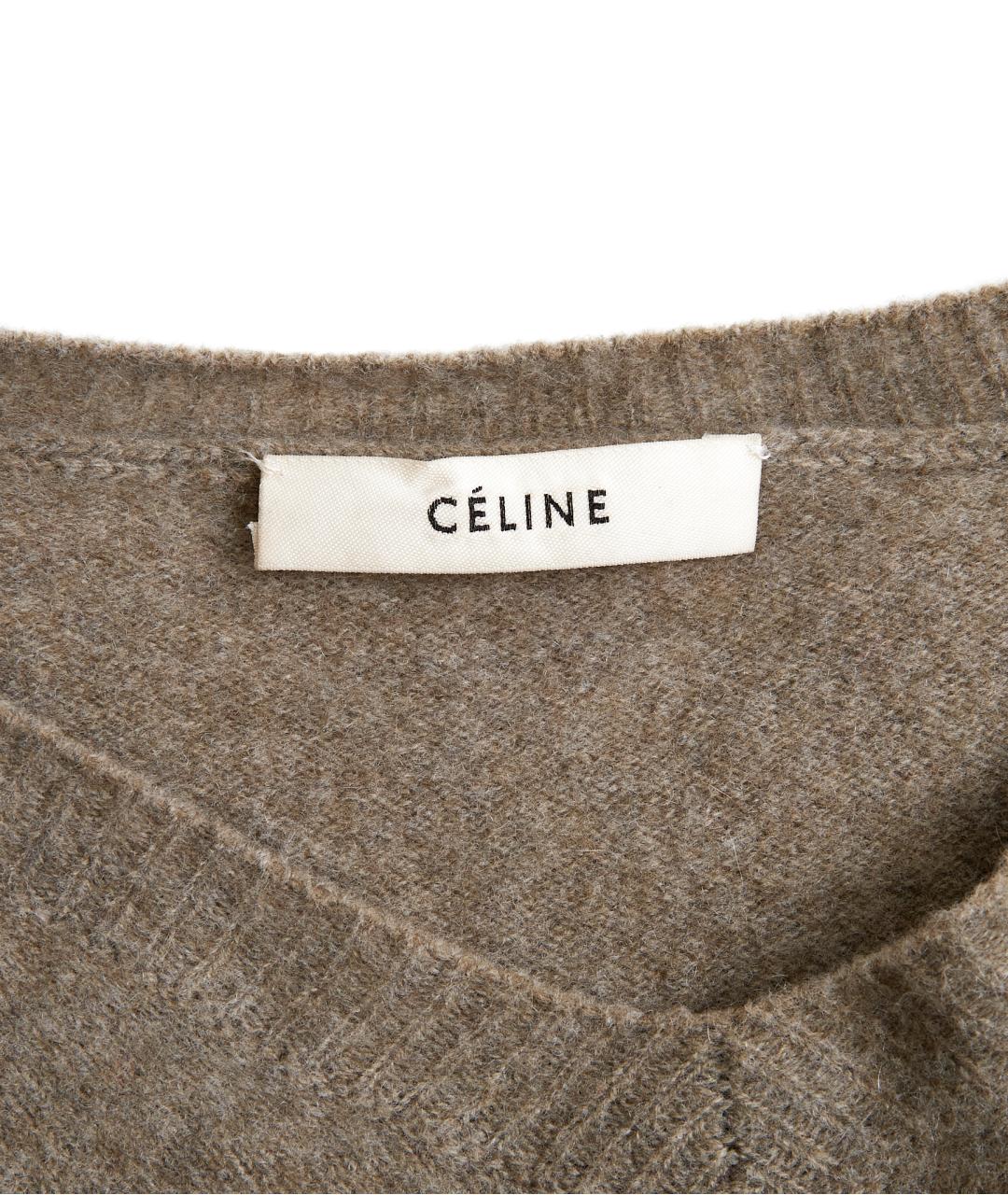 CELINE Хаки шерстяной джемпер / свитер, фото 3