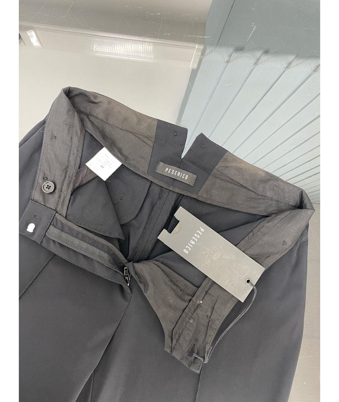 PESERICO Черные полиамидовые прямые брюки, фото 3