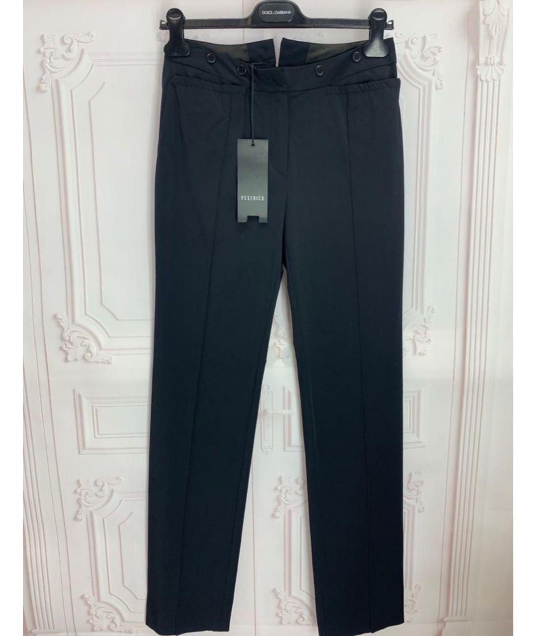 PESERICO Черные полиамидовые прямые брюки, фото 6