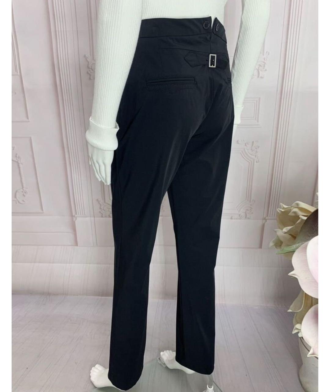 PESERICO Черные полиамидовые прямые брюки, фото 5