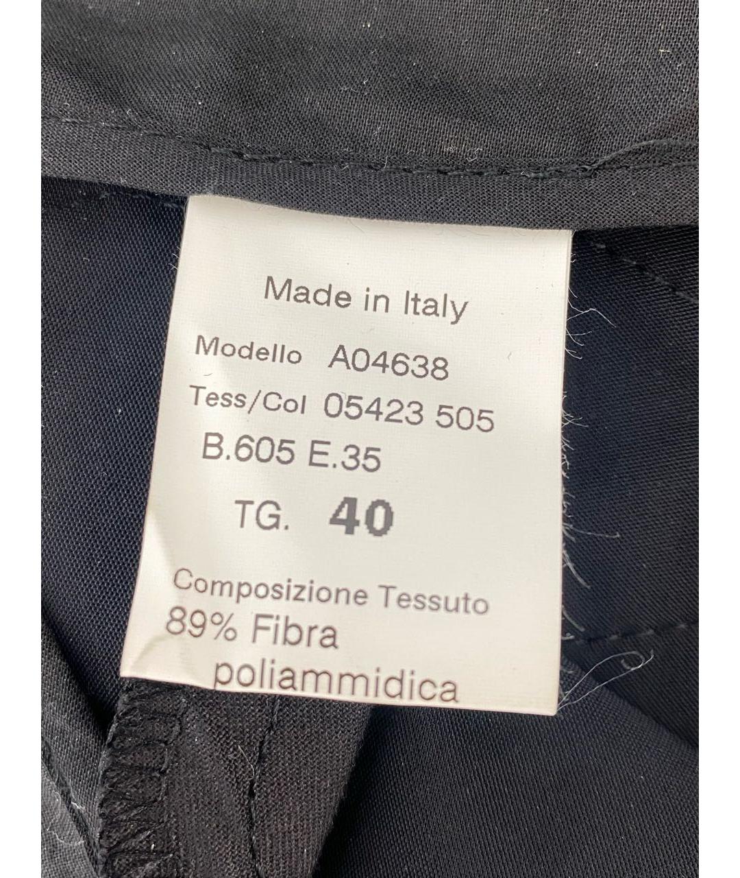 PESERICO Черные полиамидовые прямые брюки, фото 4