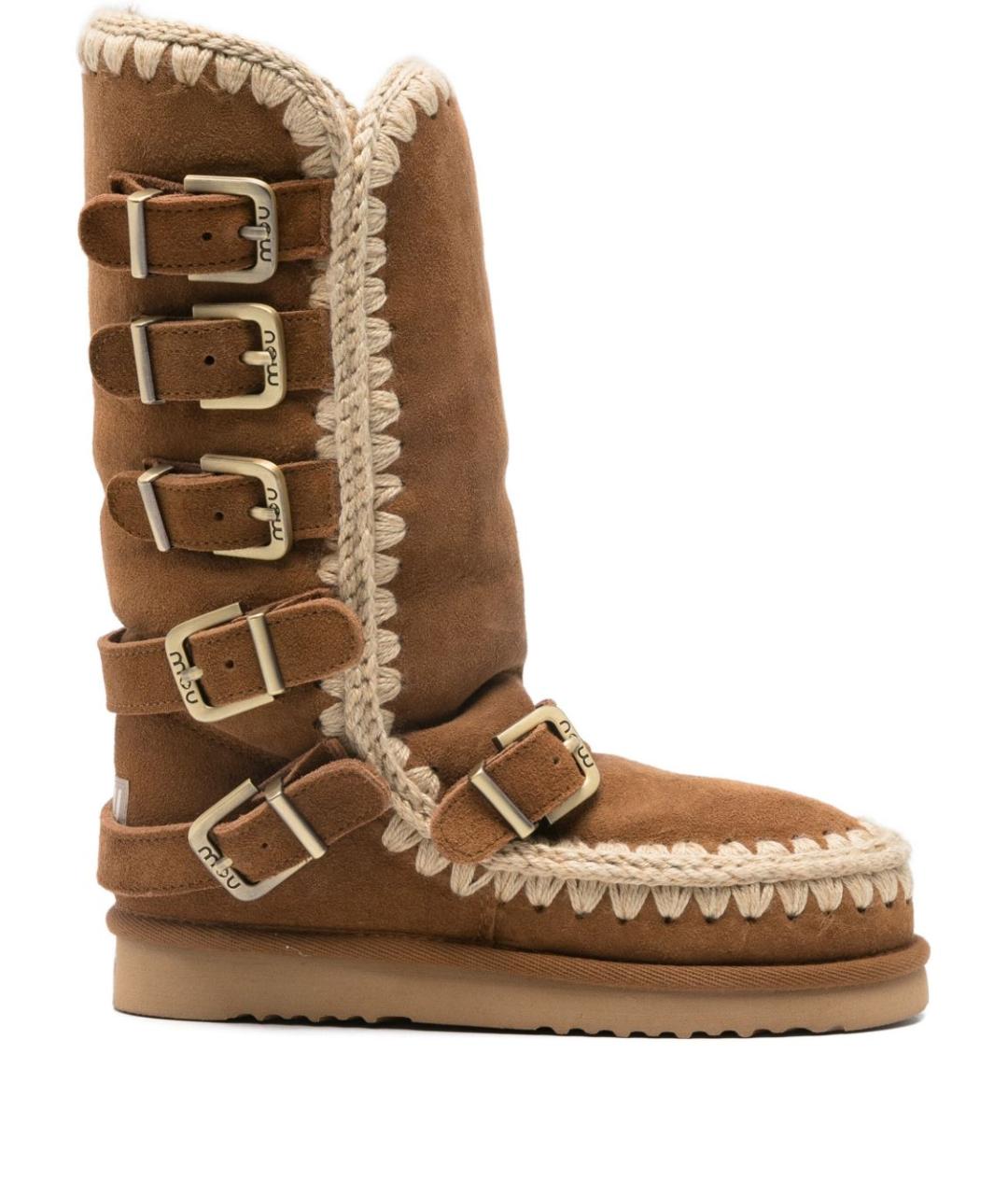 MOU Коричневые замшевые сапоги, фото 1