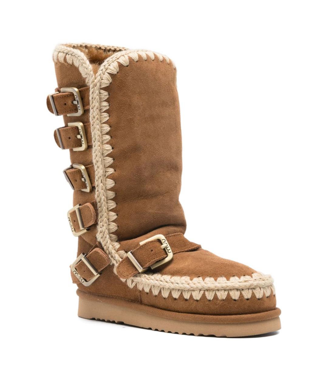 MOU Коричневые замшевые сапоги, фото 4