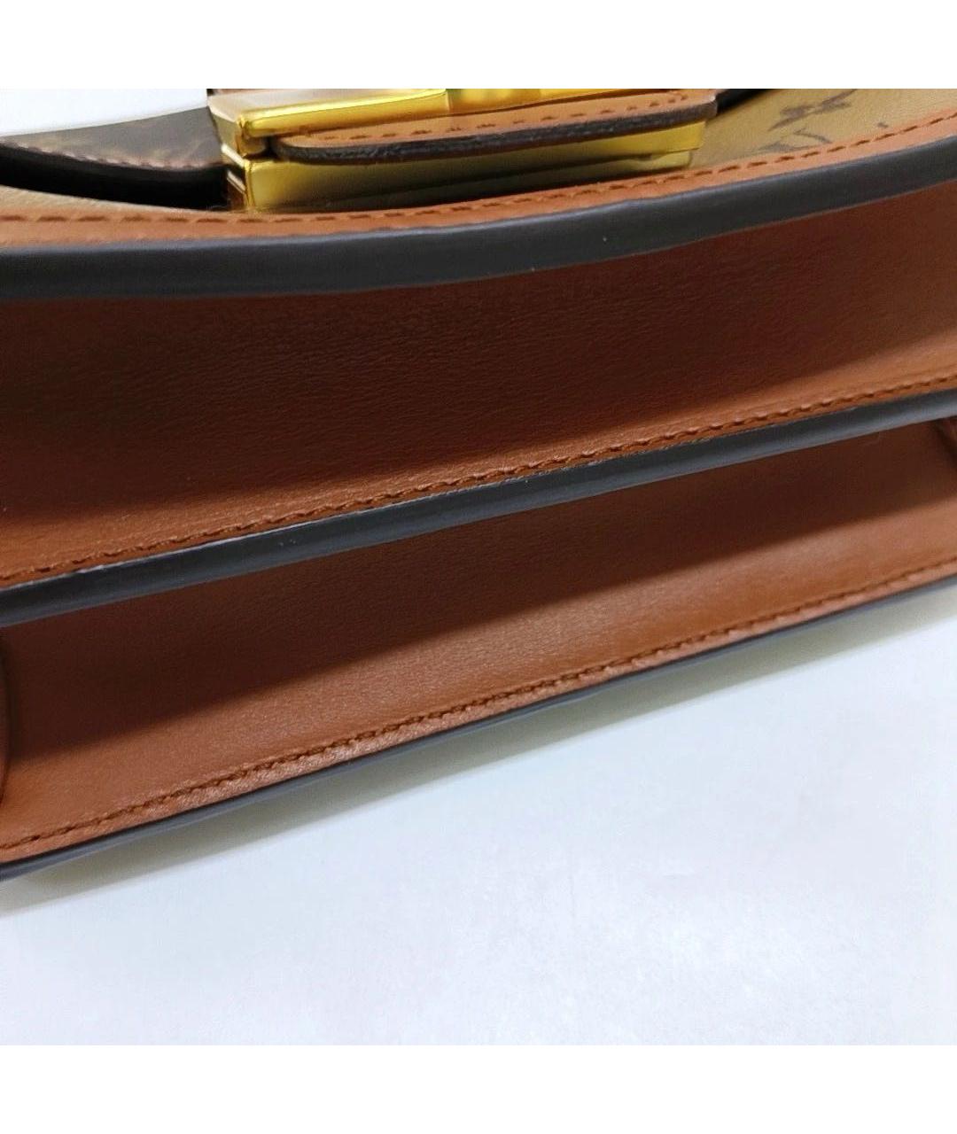 LOUIS VUITTON Коричневая кожаная сумка через плечо, фото 8