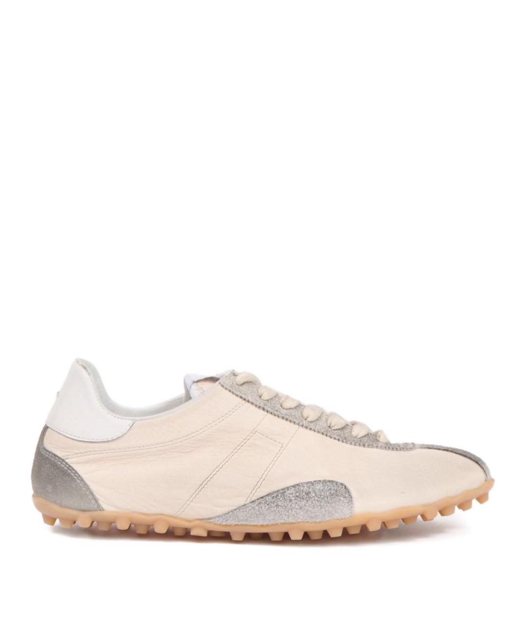 MAISON MARGIELA Бежевые замшевые кроссовки, фото 1