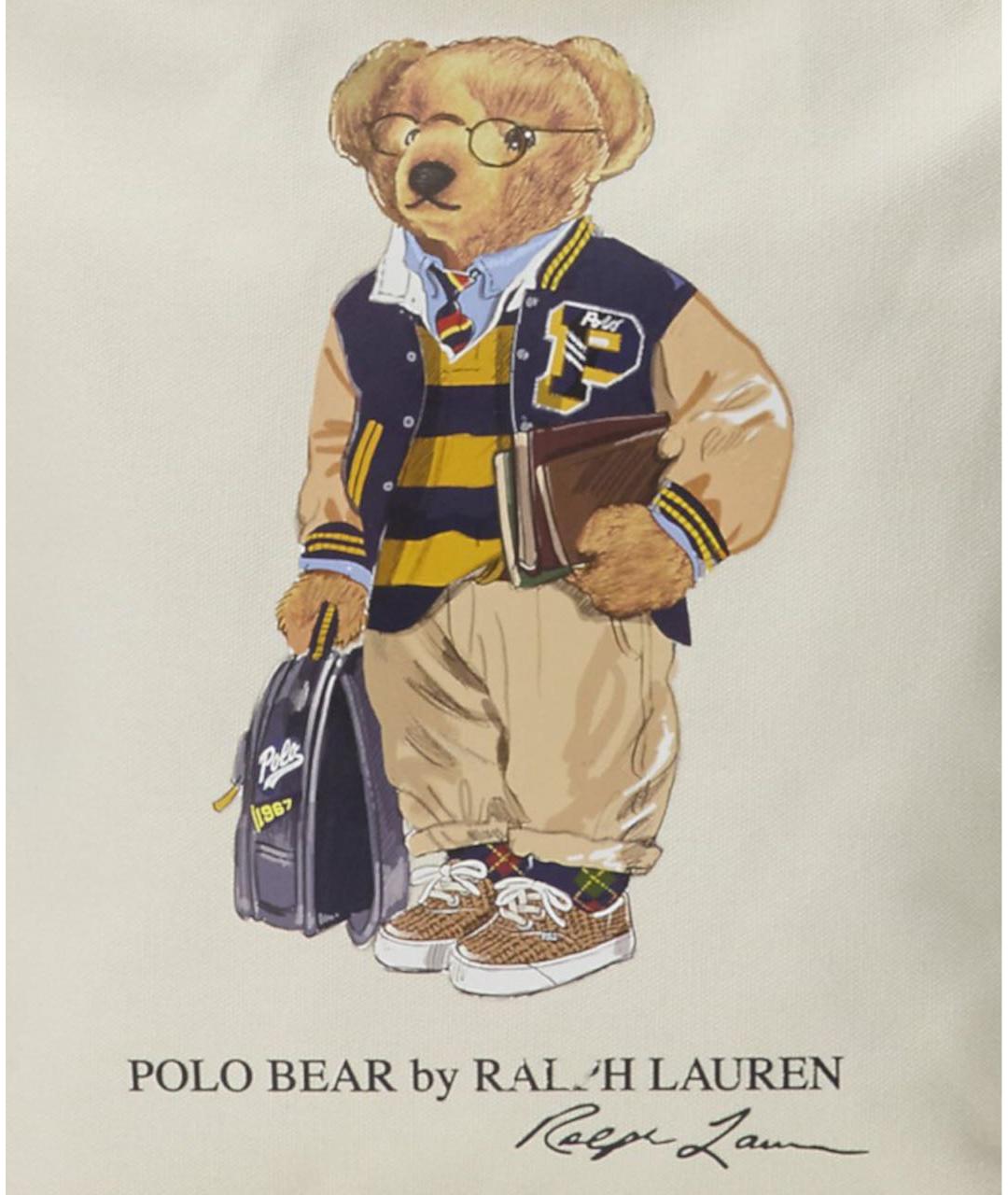POLO RALPH LAUREN Бежевая хлопковая сумка тоут, фото 5
