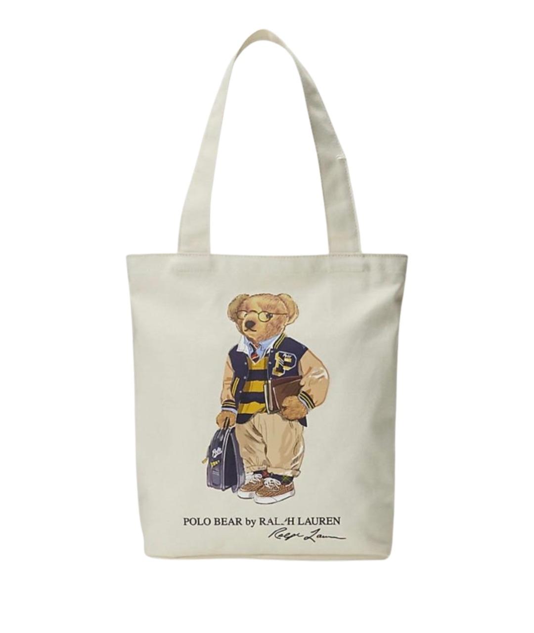 POLO RALPH LAUREN Бежевая хлопковая сумка тоут, фото 1