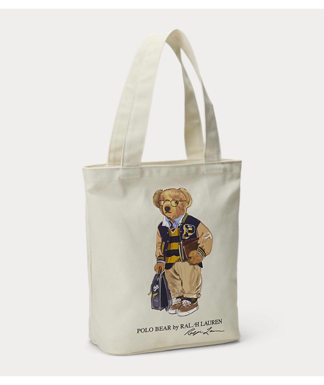 POLO RALPH LAUREN Бежевая хлопковая сумка тоут, фото 2