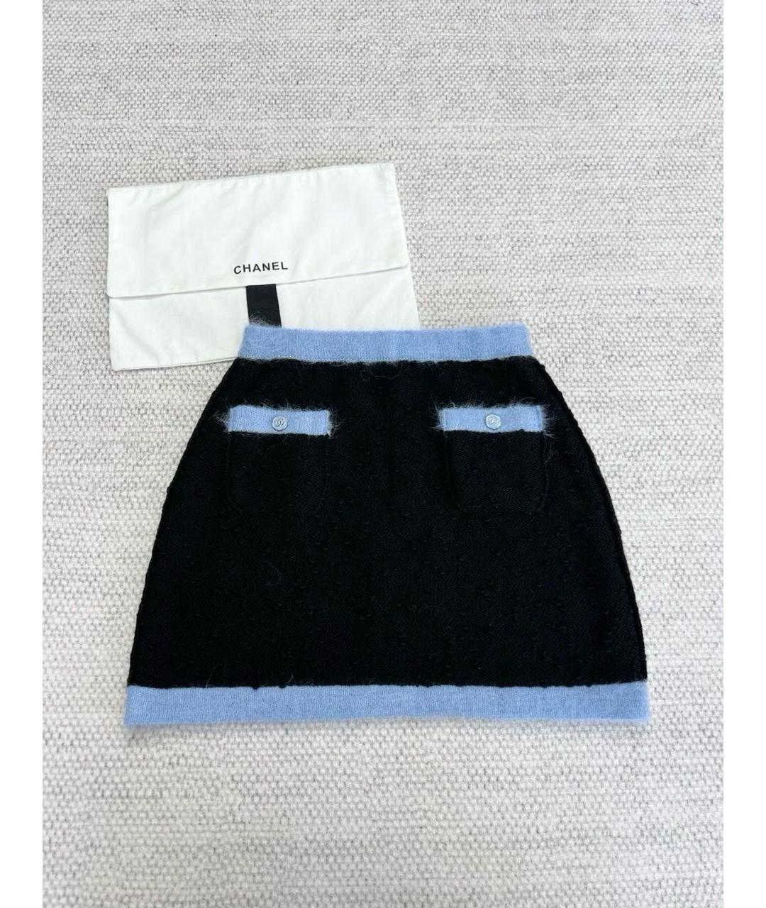 CHANEL Черный шерстяной костюм с юбками, фото 2