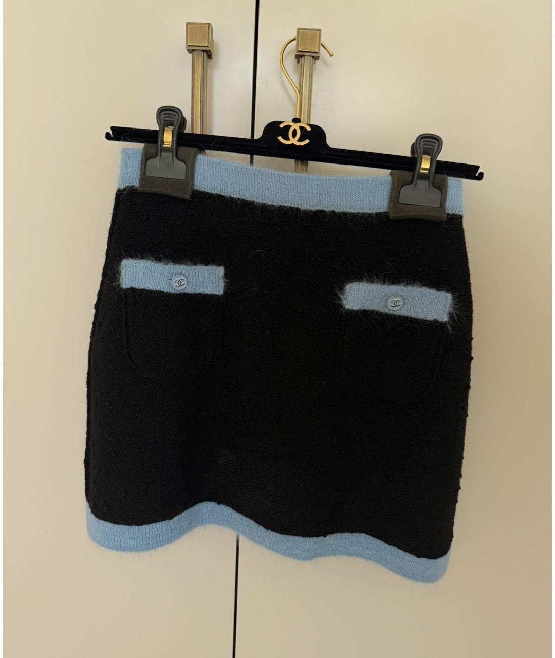 CHANEL Черный шерстяной костюм с юбками, фото 4