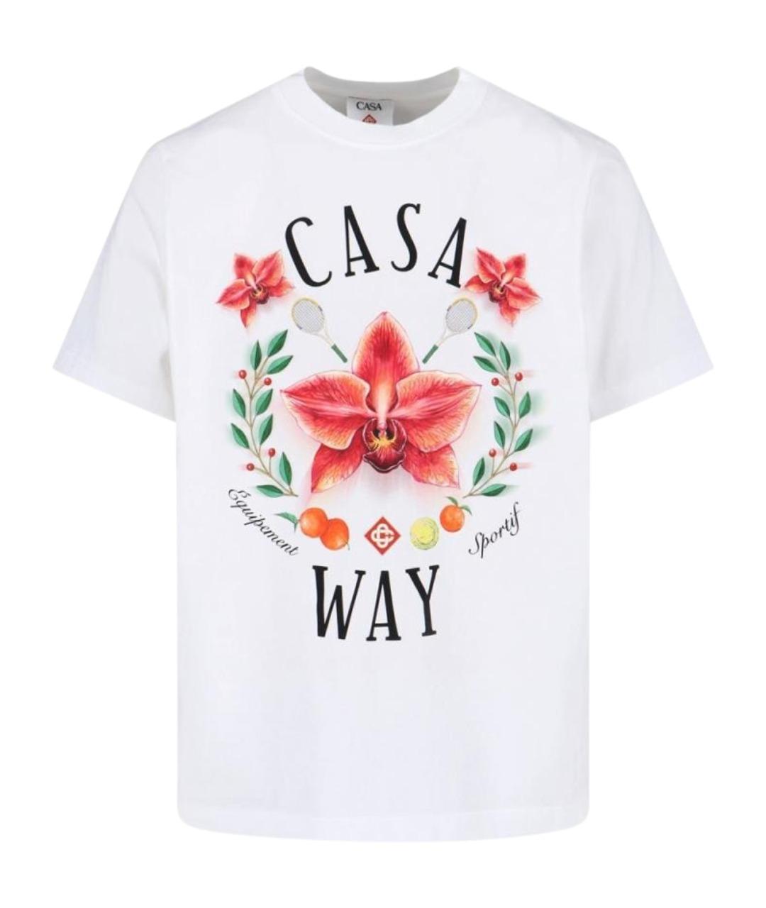CASABLANCA Белая хлопковая футболка, фото 1