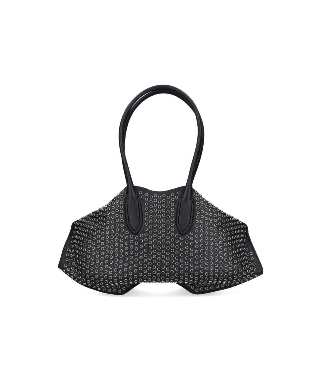 ALEXANDER MCQUEEN Черная кожаная сумка тоут, фото 3