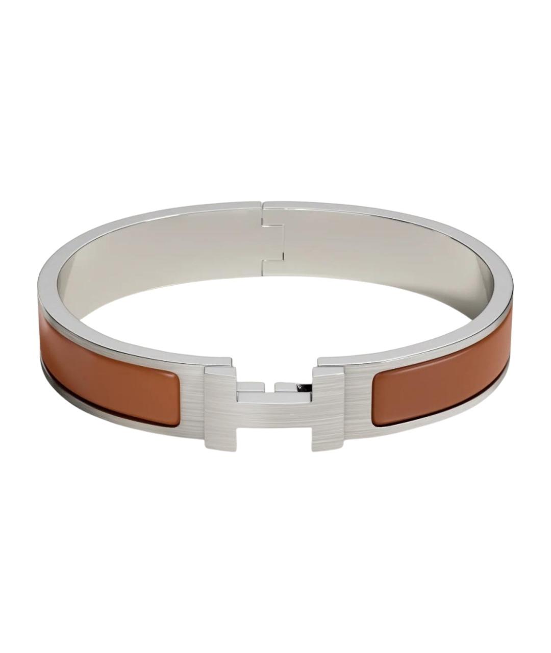 HERMES Коричневый металлический браслет, фото 1