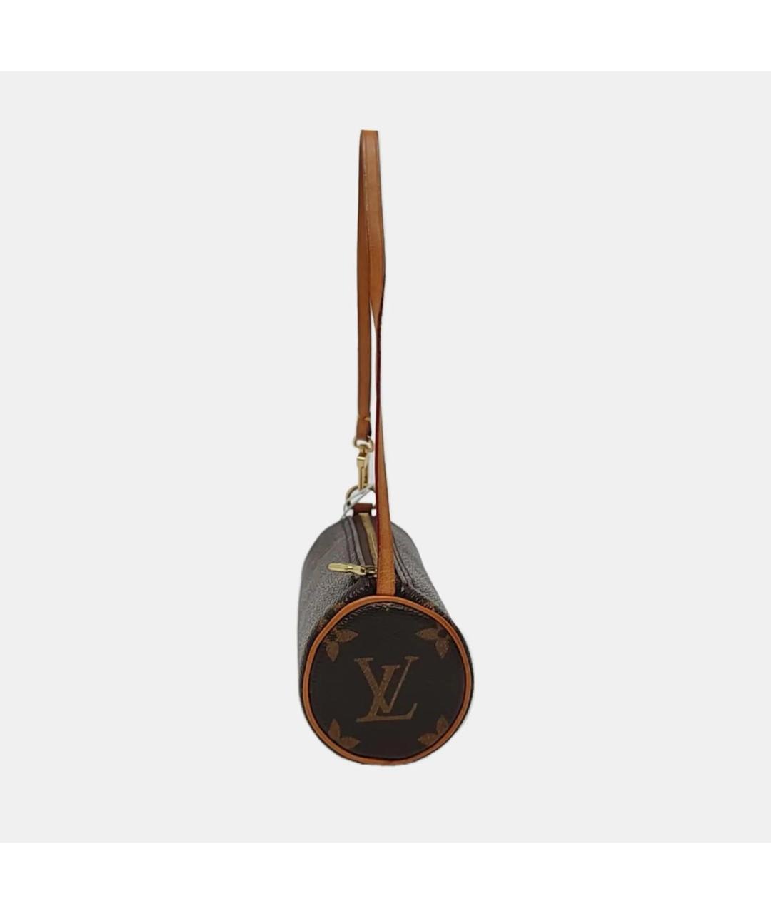 LOUIS VUITTON Коричневая кожаная сумка с короткими ручками, фото 3