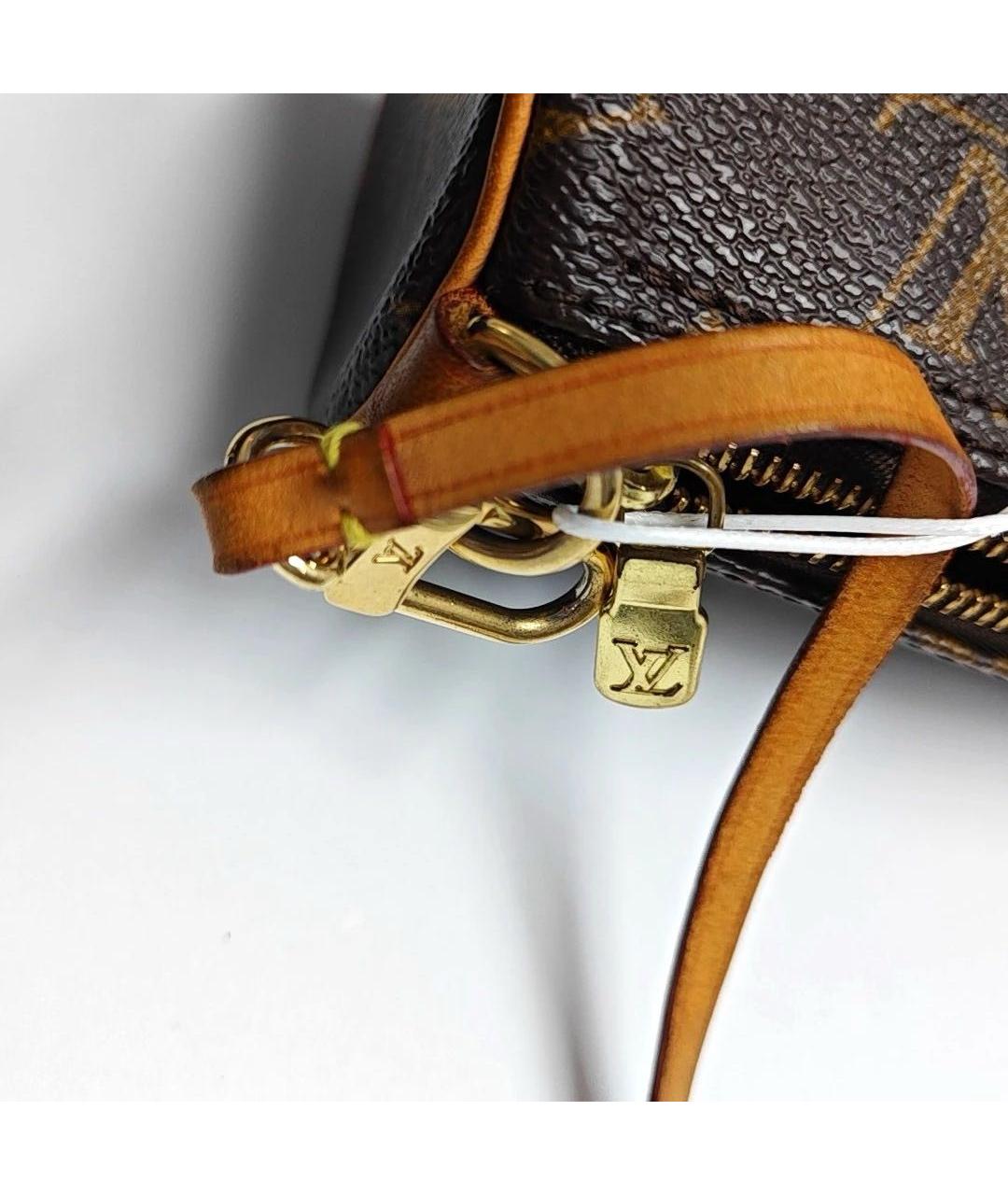 LOUIS VUITTON Коричневая кожаная сумка с короткими ручками, фото 6