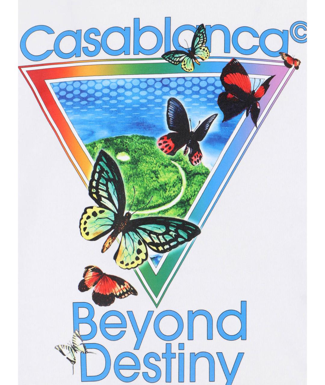 CASABLANCA Белая хлопковая футболка, фото 3