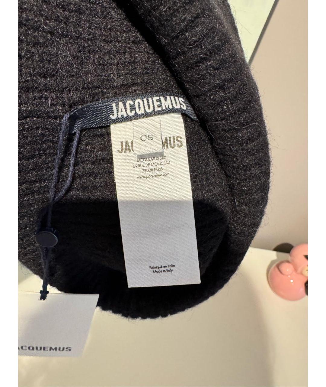 JACQUEMUS Черная шерстяная шапка, фото 3