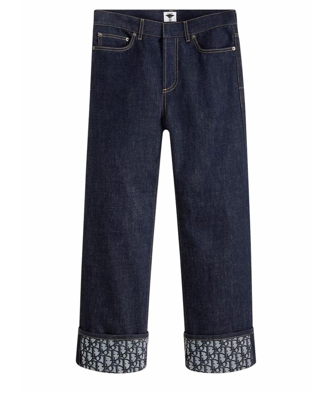 CHRISTIAN DIOR Темно-синие хлопковые прямые джинсы, фото 1