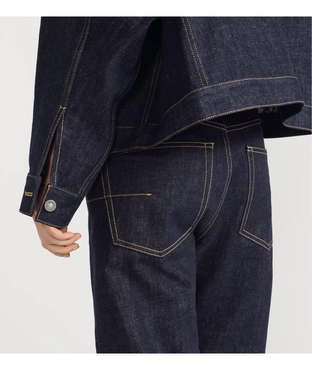 CHRISTIAN DIOR Темно-синие хлопковые прямые джинсы, фото 5