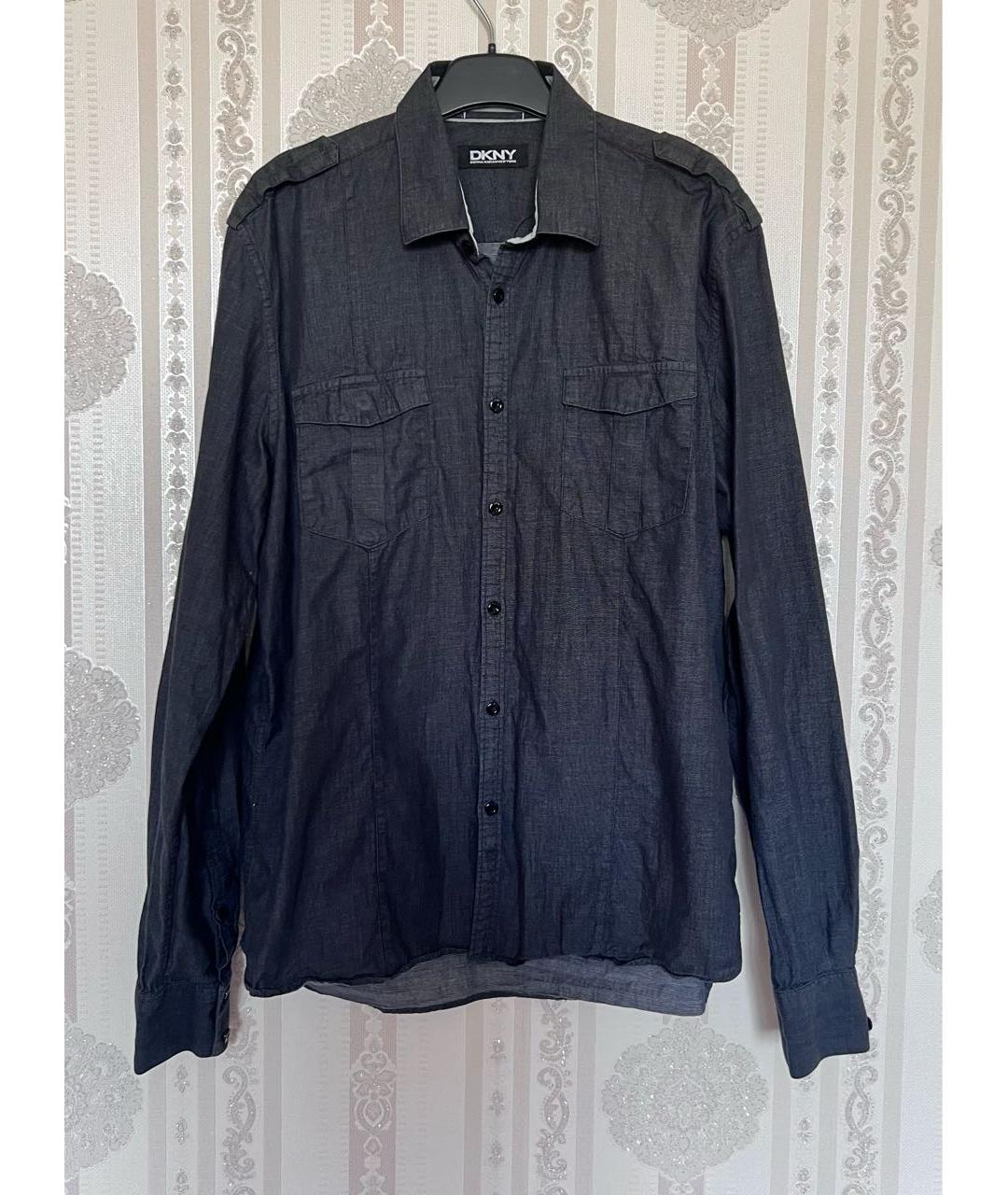 DKNY Серая хлопковая кэжуал рубашка, фото 4
