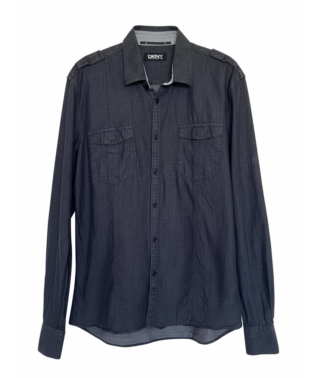 DKNY Серая хлопковая кэжуал рубашка, фото 1