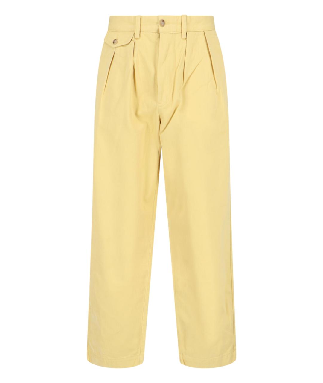 POLO RALPH LAUREN Желтые хлопковые повседневные брюки, фото 1