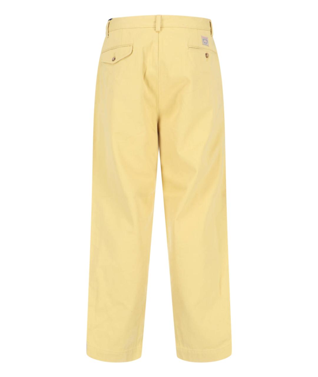 POLO RALPH LAUREN Желтые хлопковые повседневные брюки, фото 2