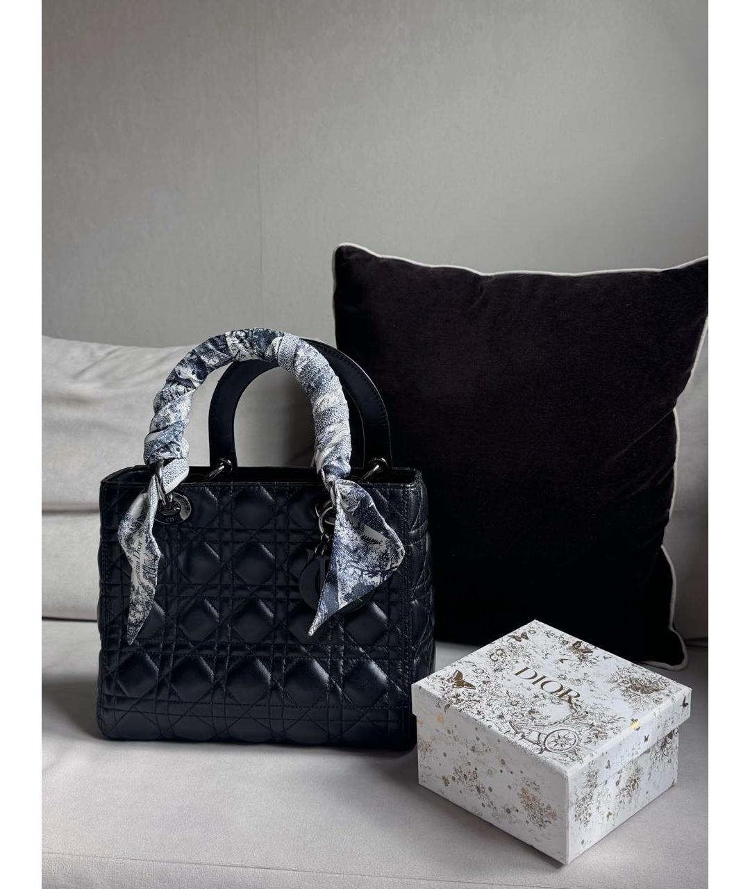 CHRISTIAN DIOR Синий шелковый платок, фото 2