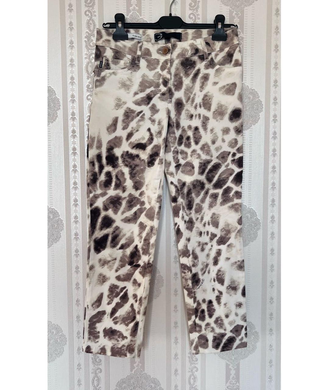 JUST CAVALLI Бежевые хлопковые брюки узкие, фото 4