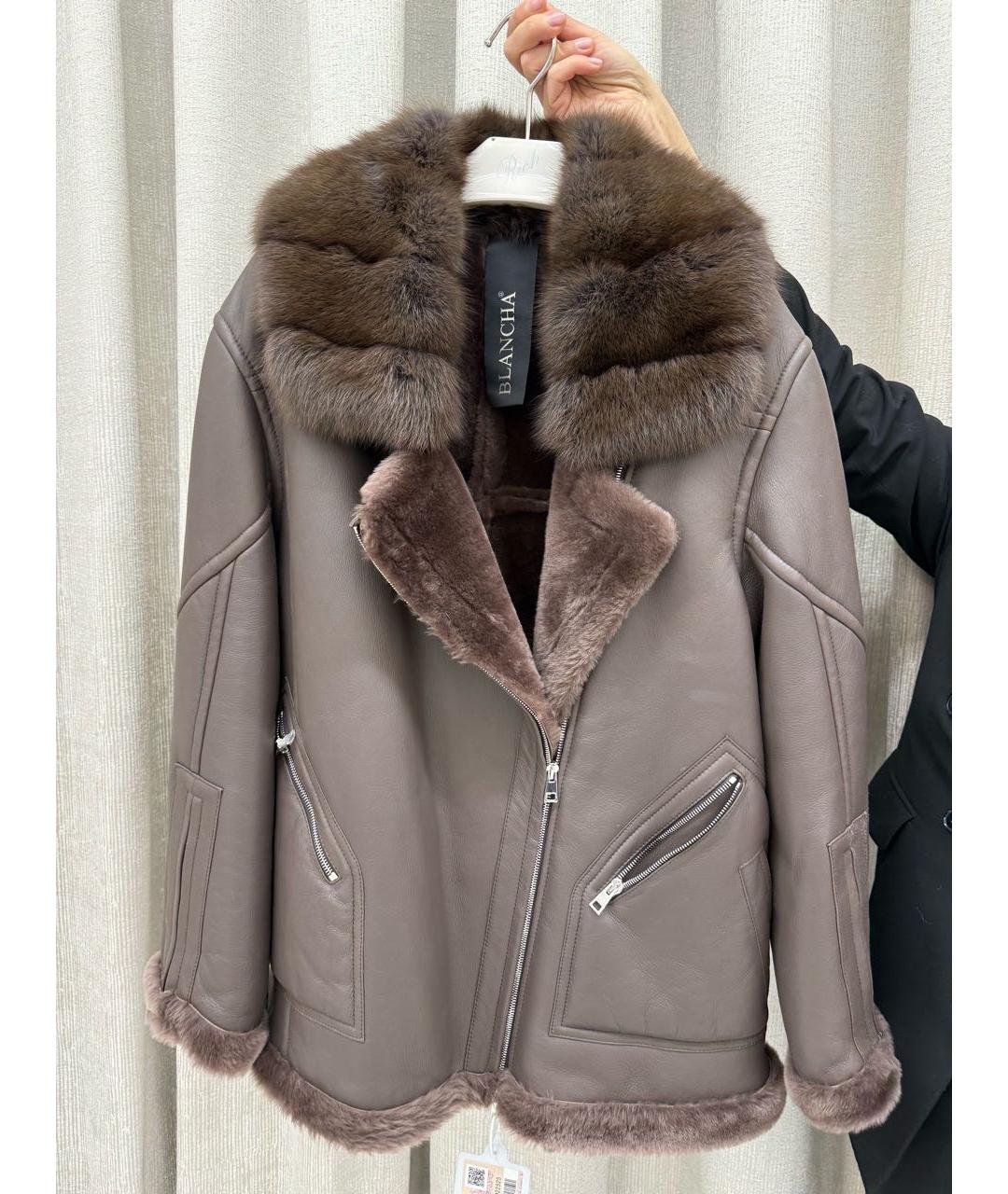 BLANCHA Коричневая кожаная дубленка, фото 2