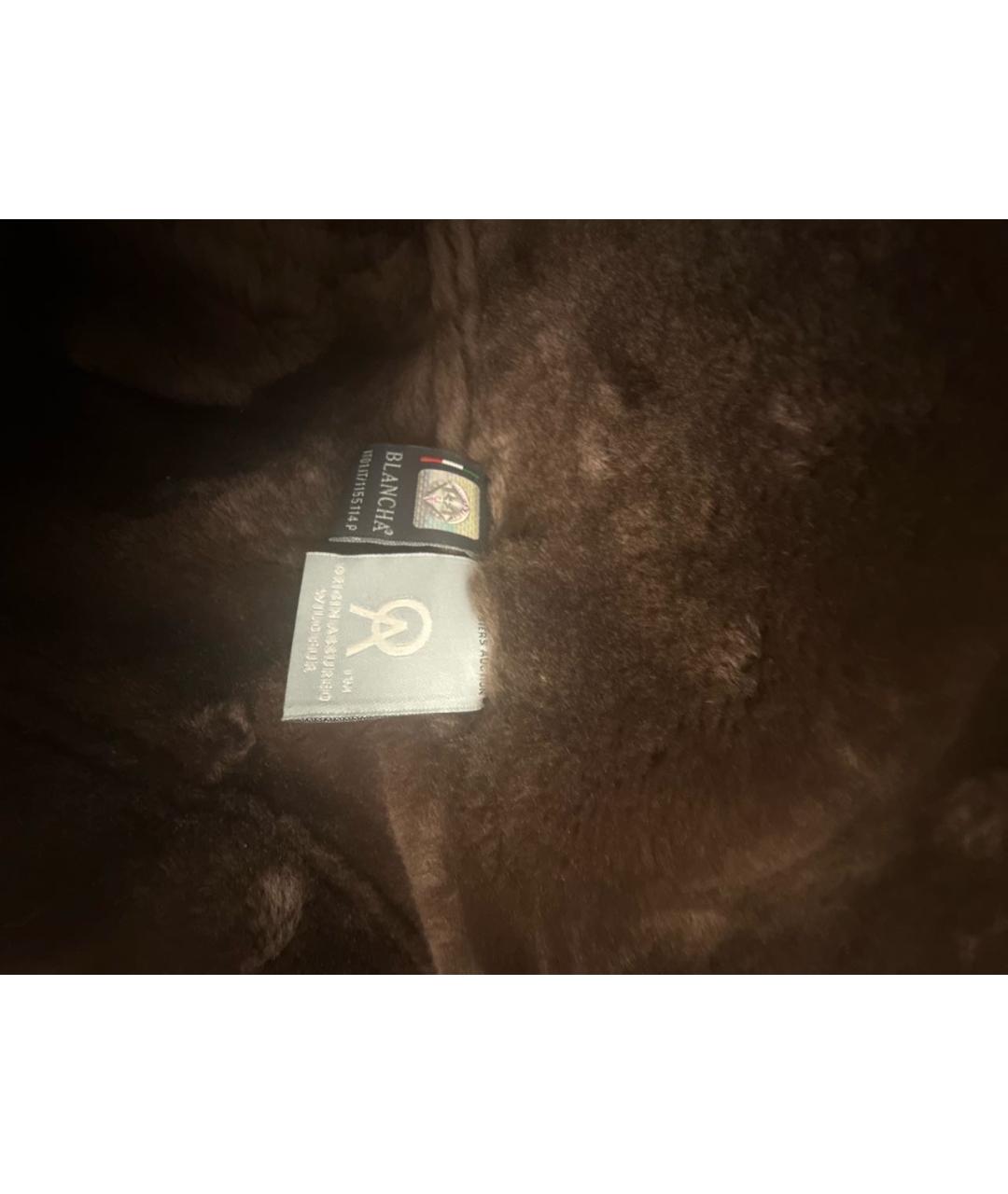 BLANCHA Коричневая кожаная дубленка, фото 4