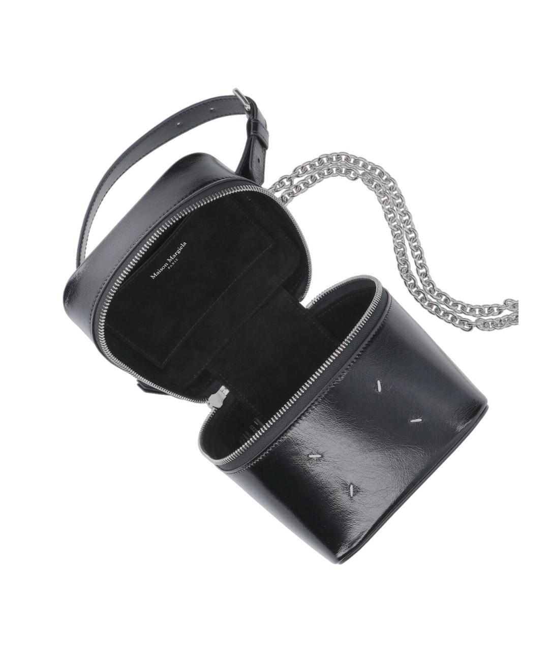 MAISON MARGIELA Черная кожаная сумка с короткими ручками, фото 4