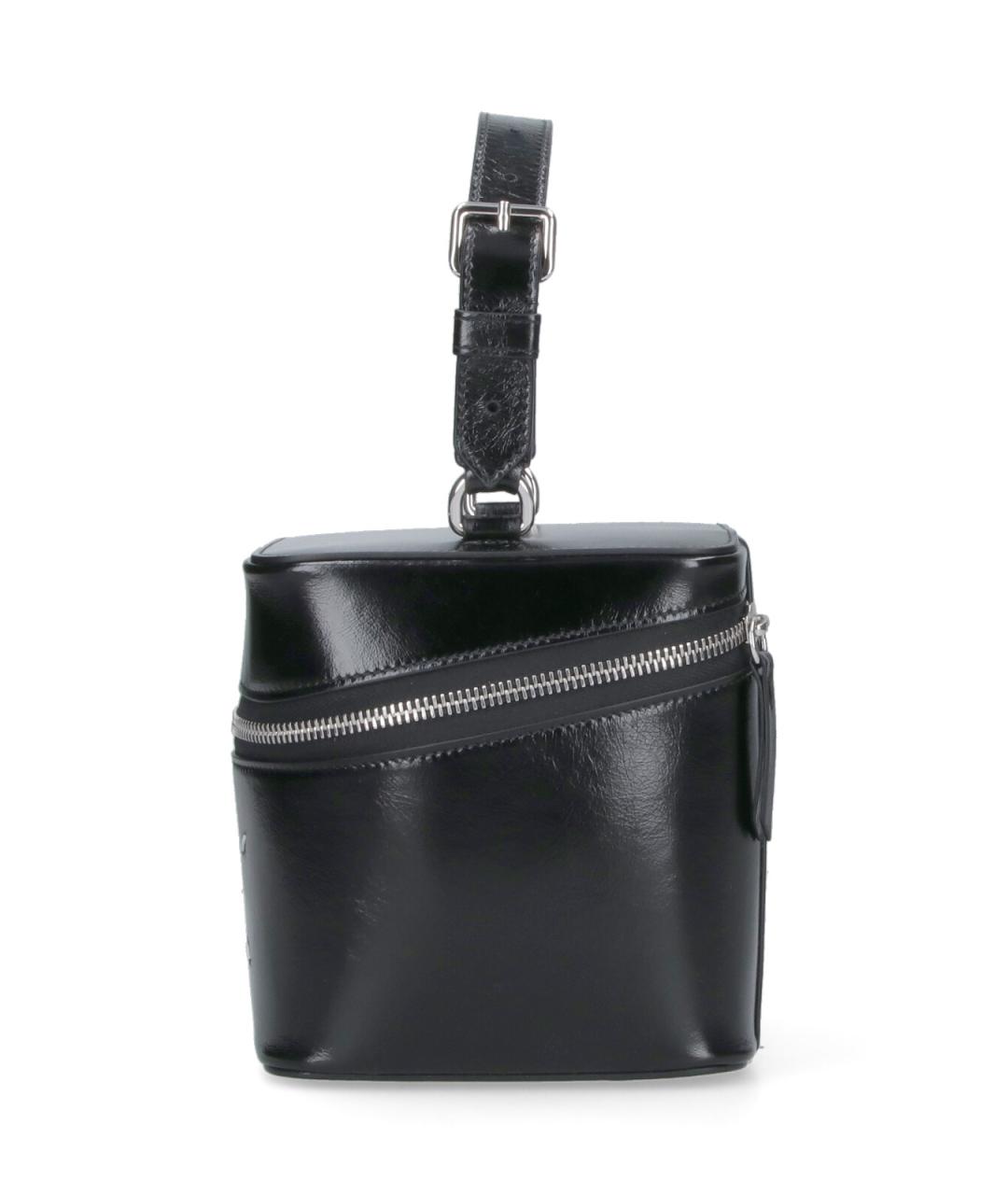 MAISON MARGIELA Черная кожаная сумка с короткими ручками, фото 5