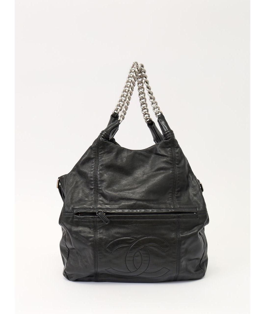 CHANEL Черная кожаная сумка тоут, фото 3