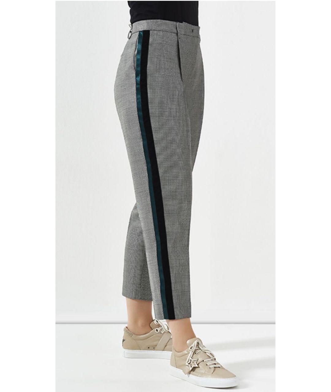 LES COPAINS Серые шерстяные брюки узкие, фото 2