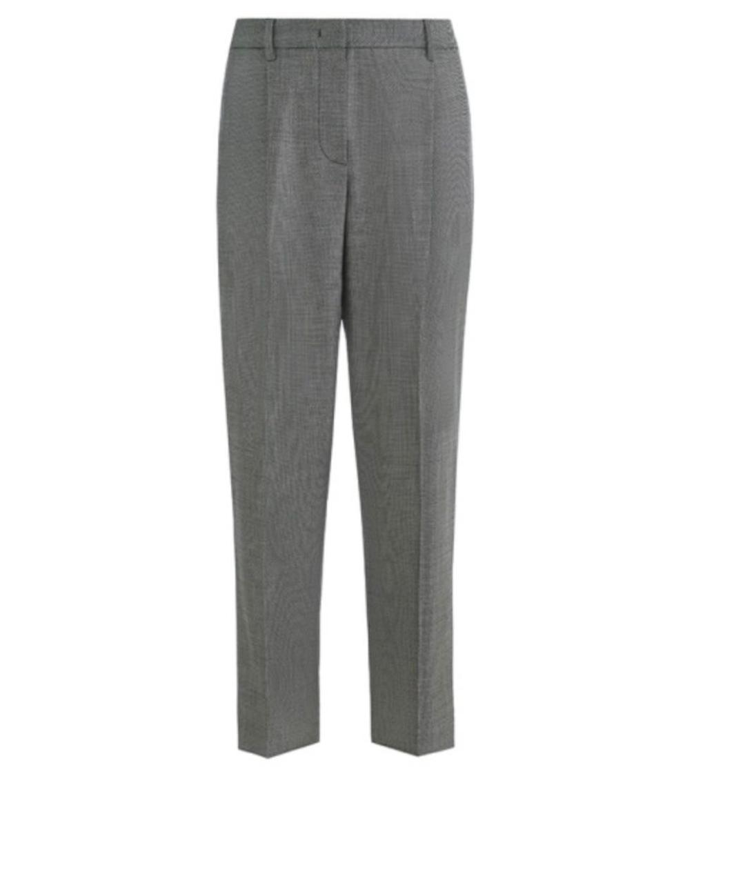 LES COPAINS Серые шерстяные брюки узкие, фото 1