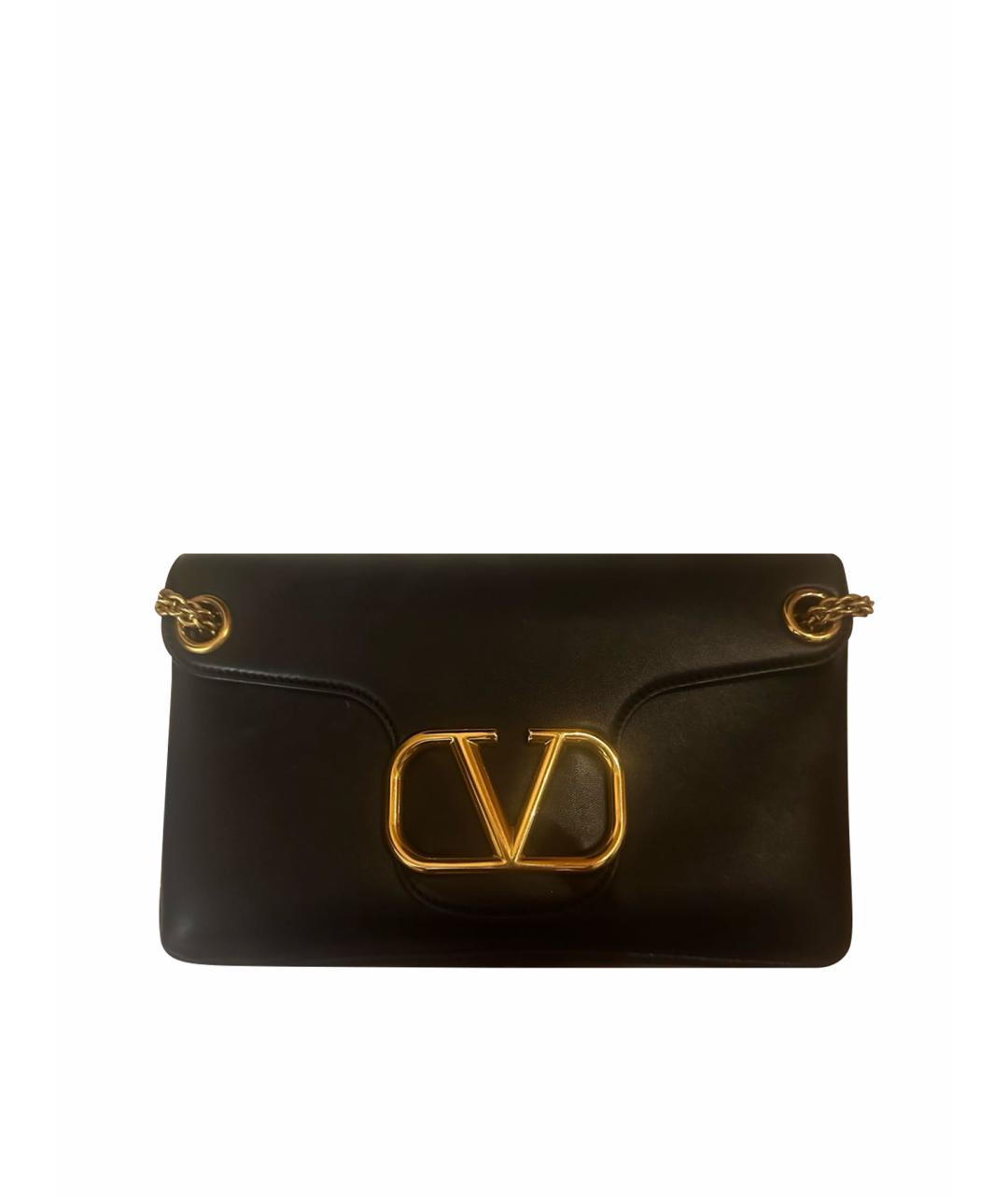 VALENTINO Черная кожаная сумка через плечо, фото 1