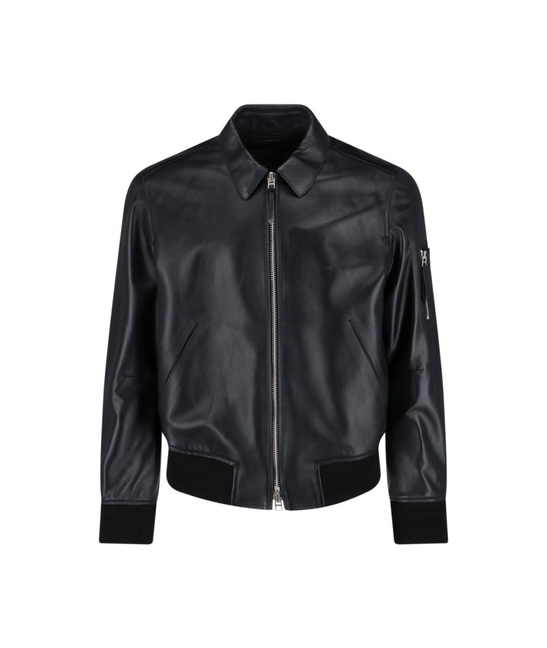 TOM FORD Черная кожаная куртка, фото 1
