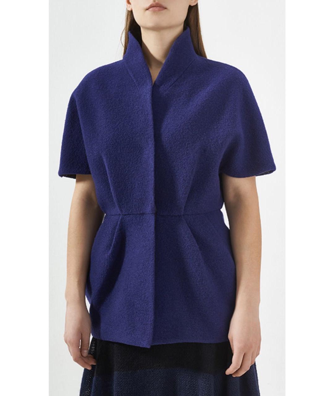 LES COPAINS Синий шерстяной жакет/пиджак, фото 2