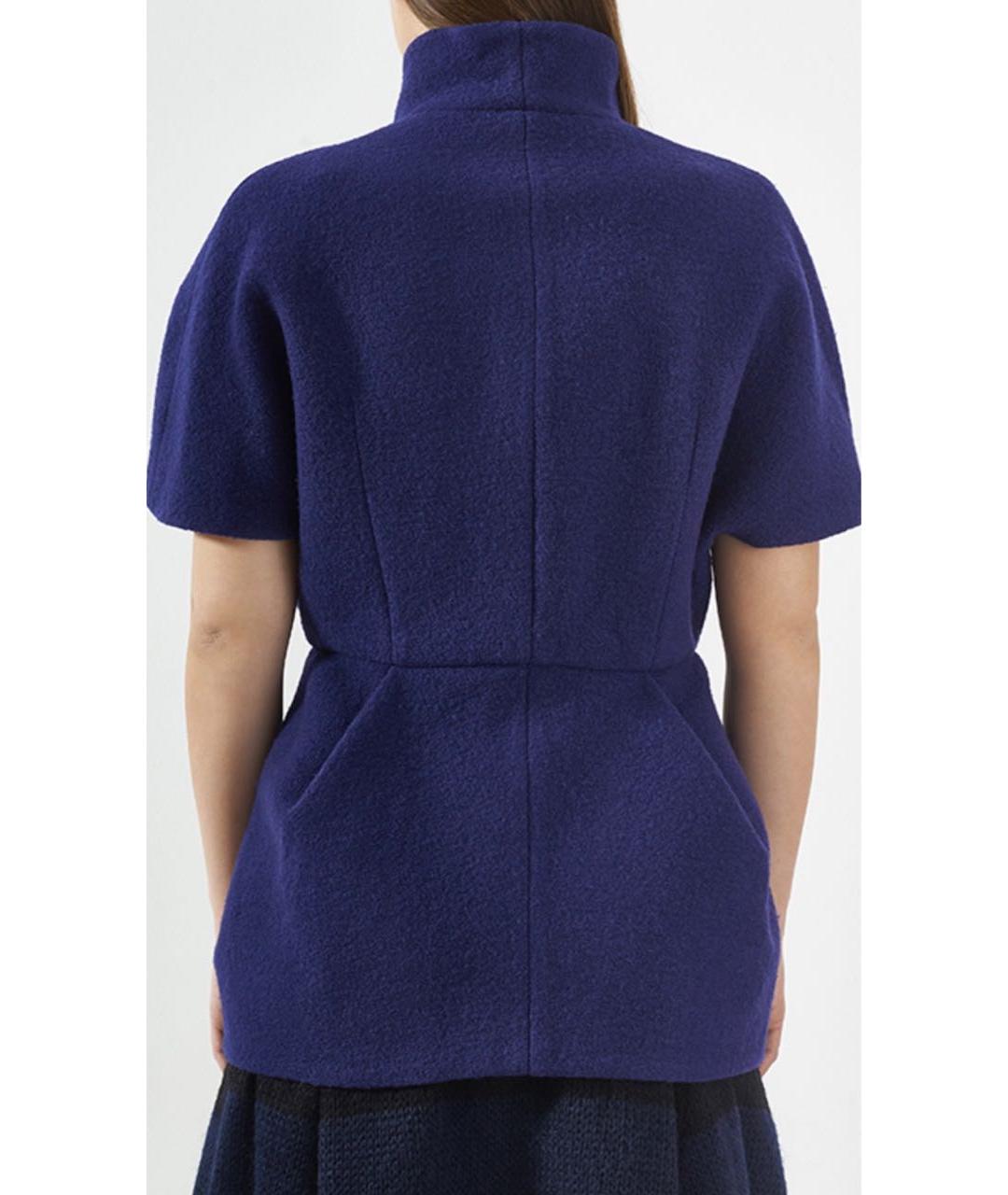 LES COPAINS Синий шерстяной жакет/пиджак, фото 3