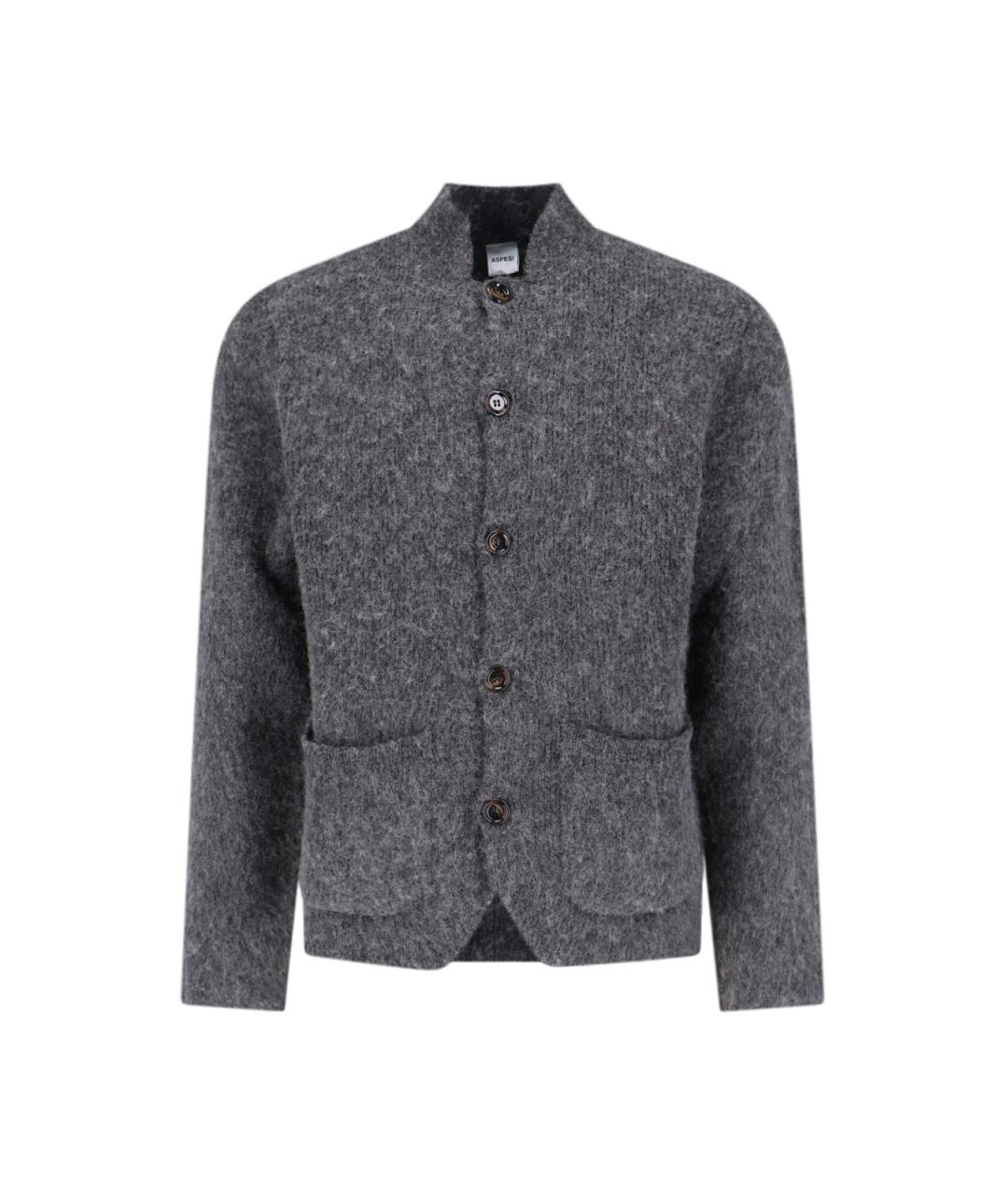 ASPESI Серый шерстяной кардиган, фото 1