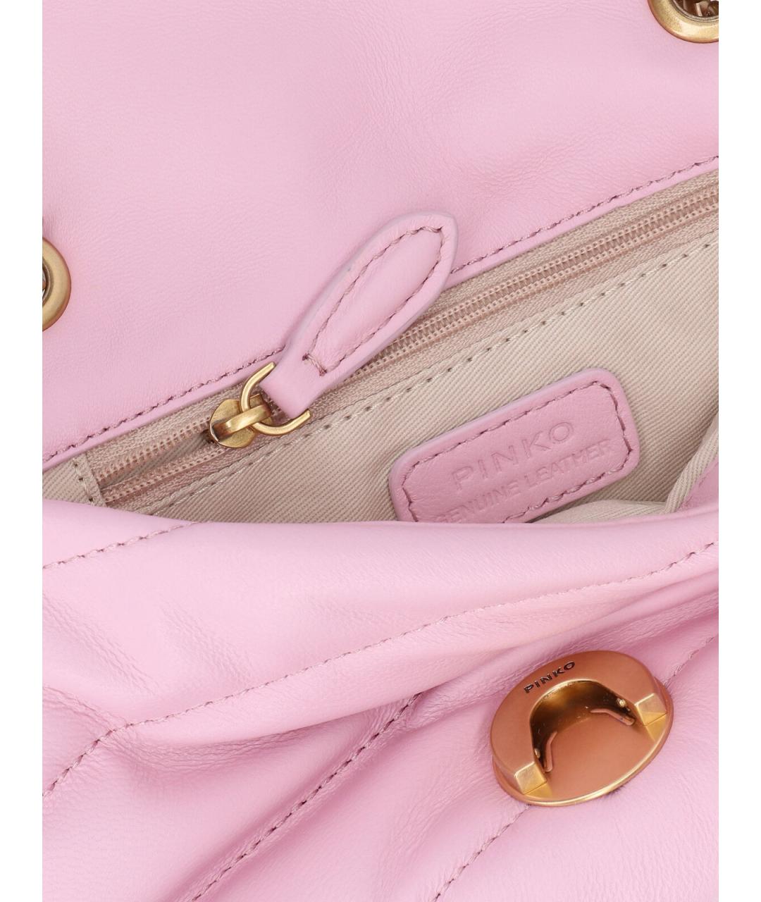 PINKO Розовая кожаная сумка через плечо, фото 4