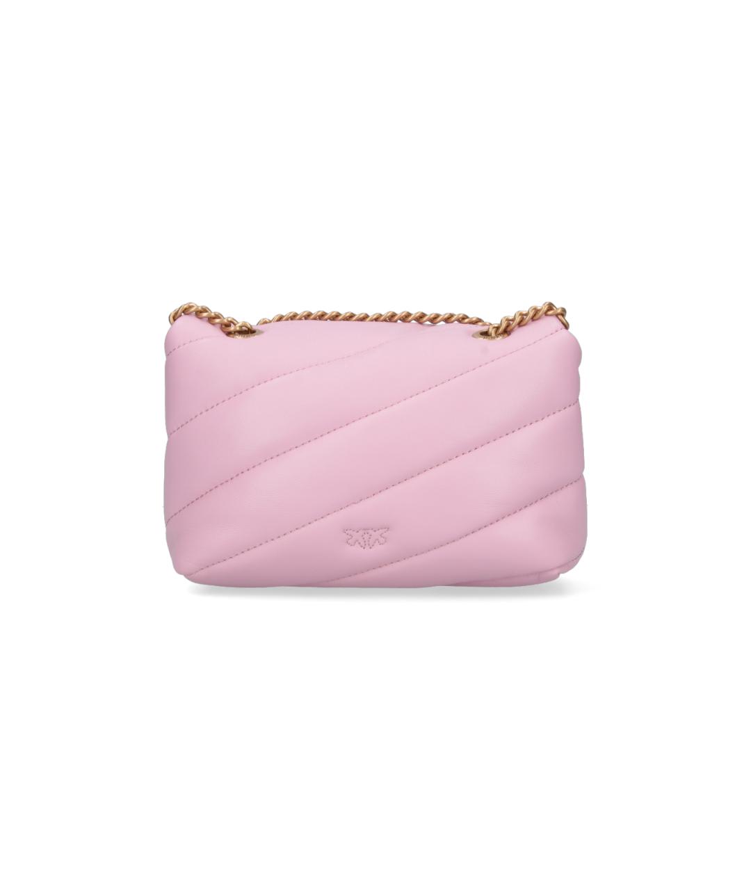 PINKO Розовая кожаная сумка через плечо, фото 3