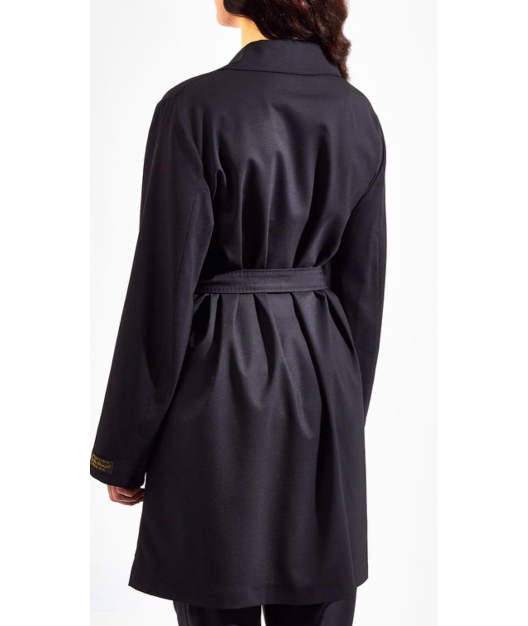 LES COPAINS Черное шерстяное пальто, фото 3