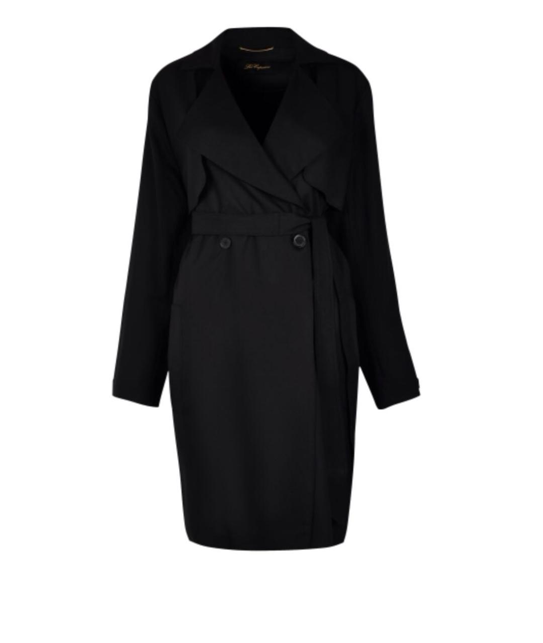 LES COPAINS Черное шерстяное пальто, фото 1