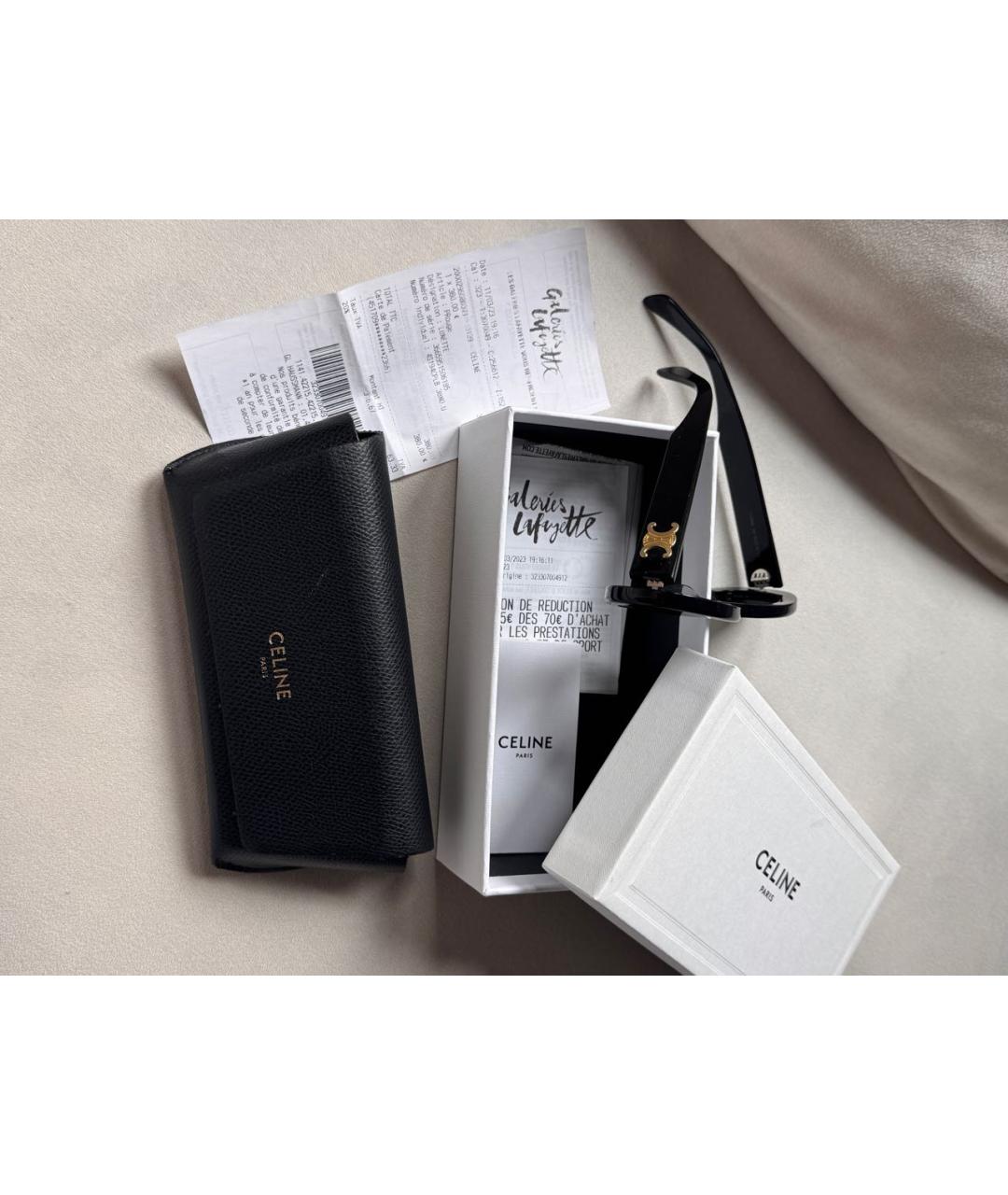 CELINE Черные пластиковые солнцезащитные очки, фото 2